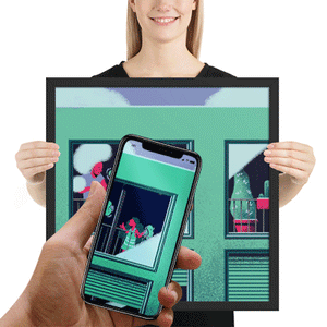 animazione accomplished poster incorniciato bellfish in realtà aumentata