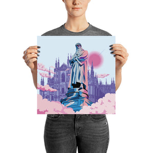 Poster Statua Leonardo in Augmented Reality held by person - Bellfish