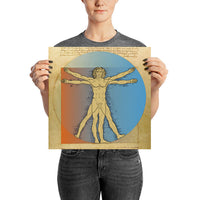 Poster Uomo Vitruviano in Augmented Reality held by person - Bellfish